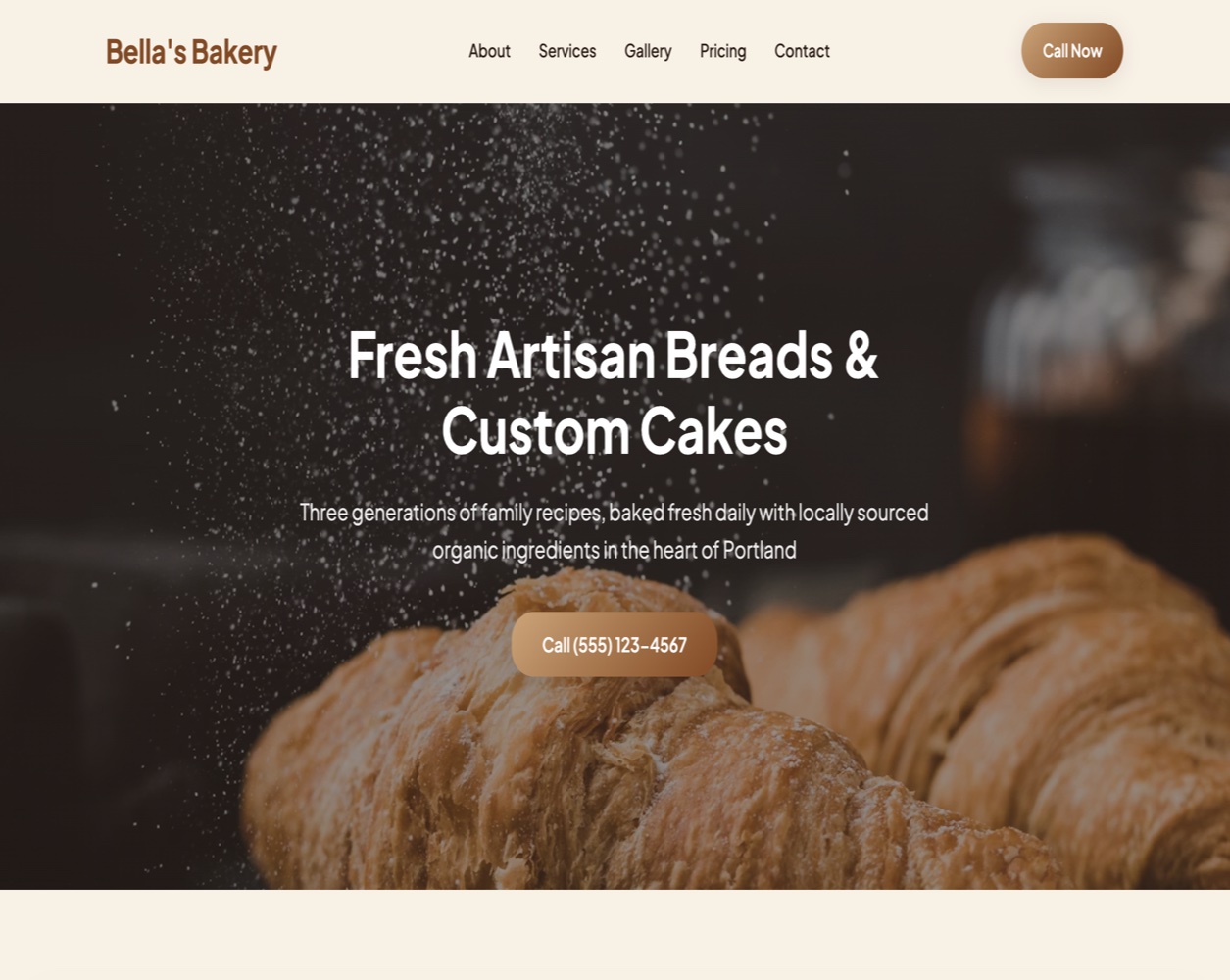 Bella's Bakery — built by Hands Free Sites