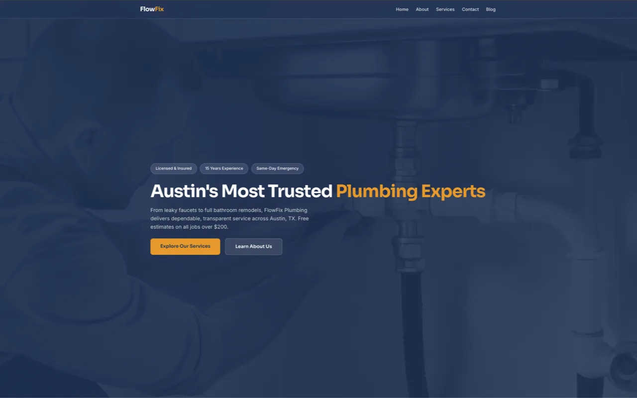 FlowFix Plumbing — built by Hands Free Sites