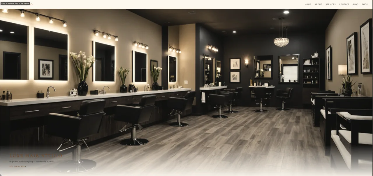 Luxe Hair Studio — built by Hands Free Sites